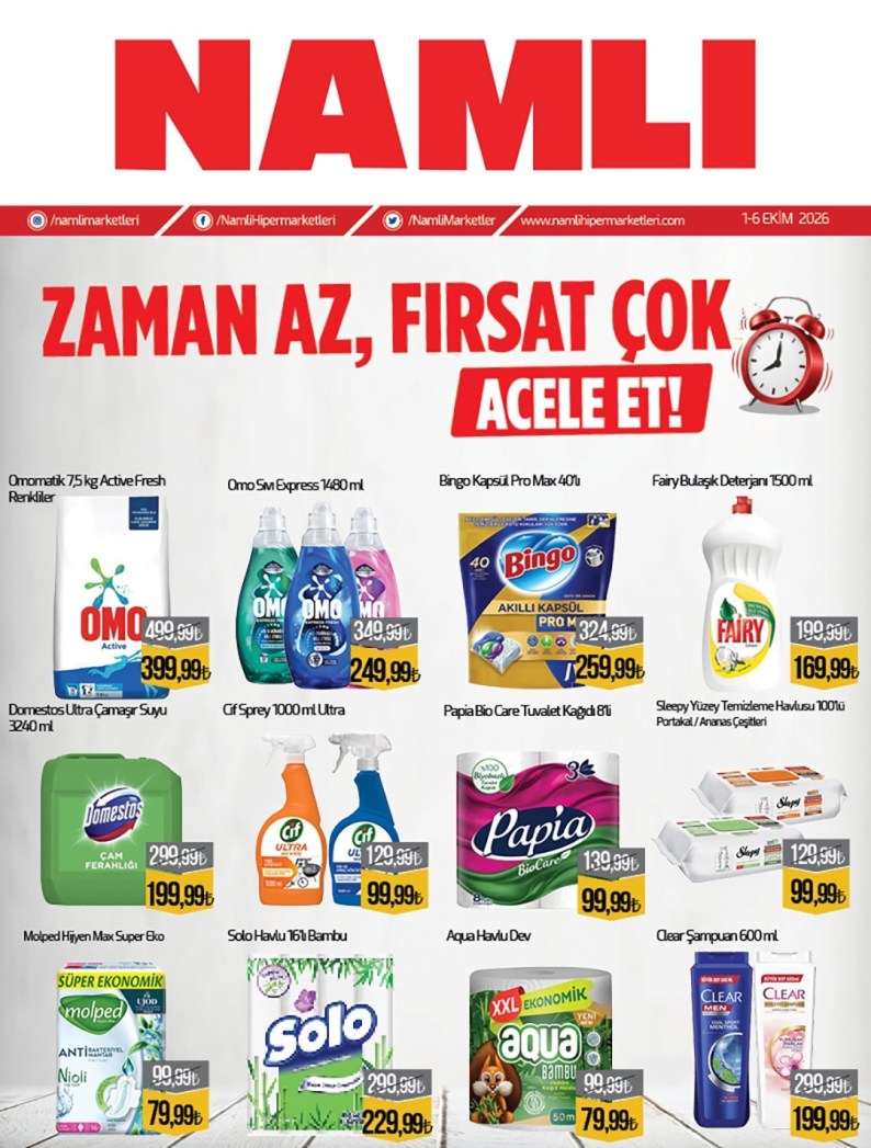 Namlı Hipermarketleri Broşürü 1-6 Ekim — sayfa 1