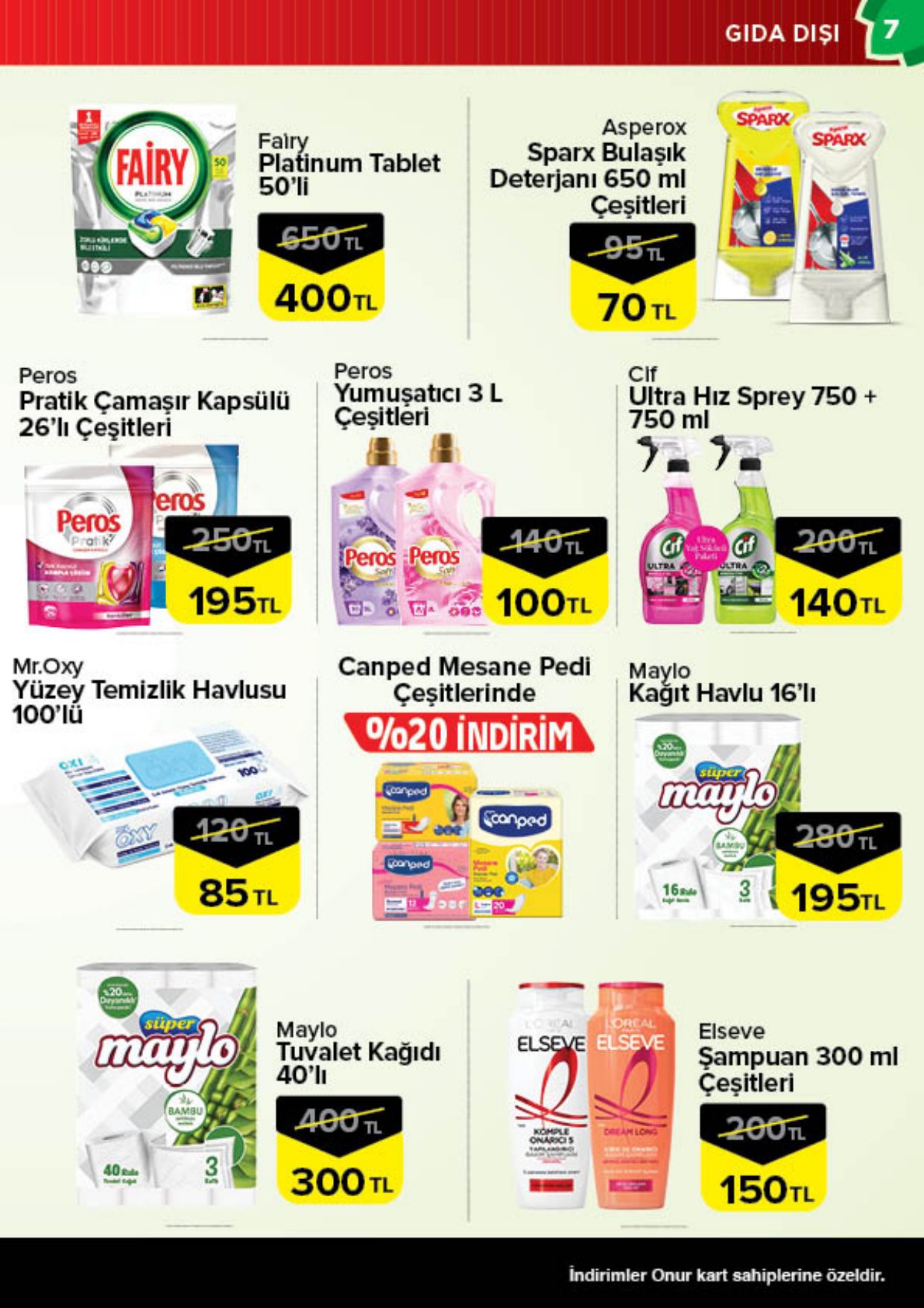 Onur Market Broşürü Bursa Onur'da Çok Al Az Öde 14-27 Temmuz — sayfa 7