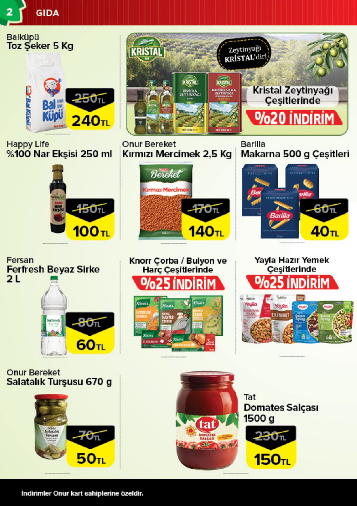 Onur Market Broşürü Bursa Yaz Fırsatları Onur'da 11-17 Ağustos — sayfa 2