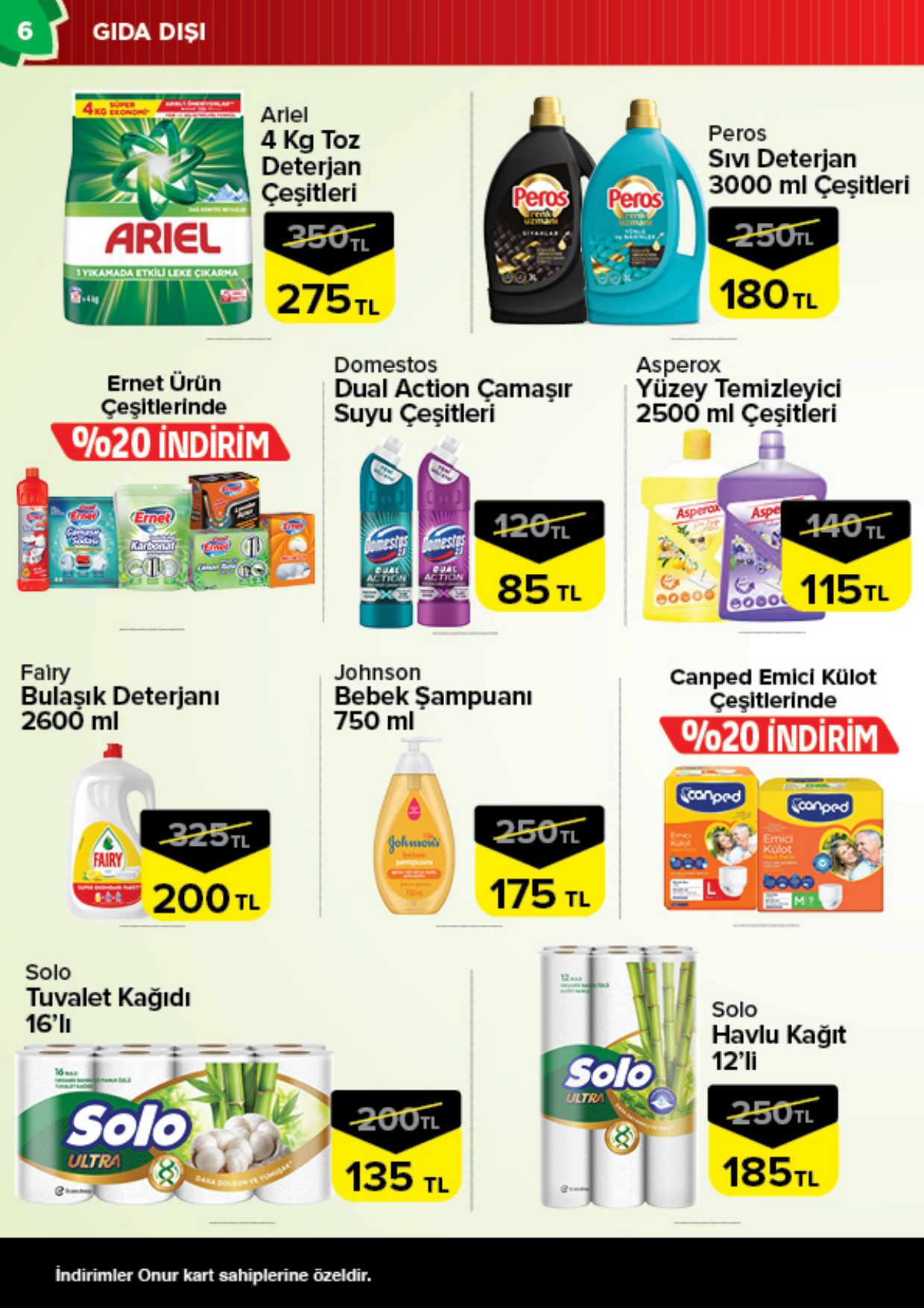 Onur Market Broşürü Bursa Yazın Son Fırsatları Onur'da 25 Ağustos-7 Eylül — sayfa 6