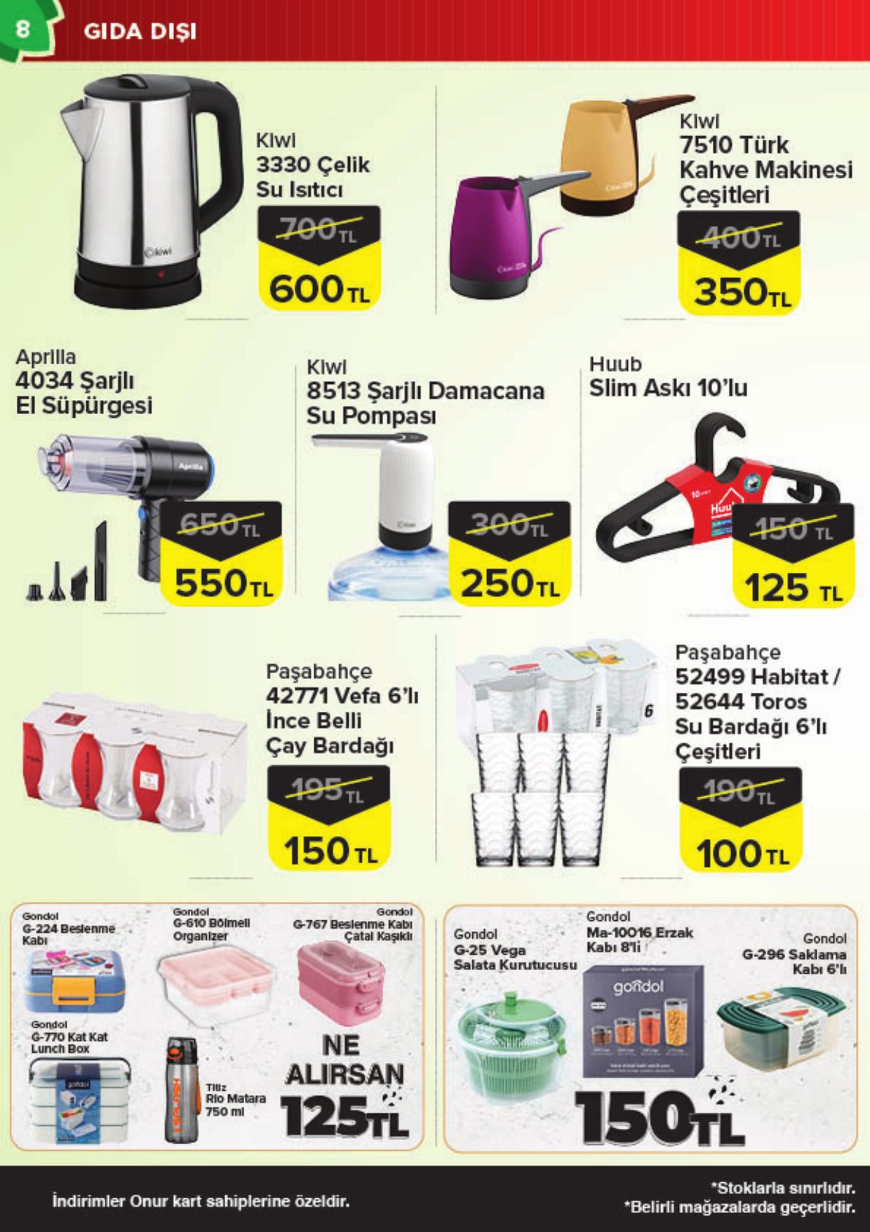 Onur Market Broşürü Bursa Eylül'de Sonbahar Fırsatları 16-28 Eylül — sayfa 8