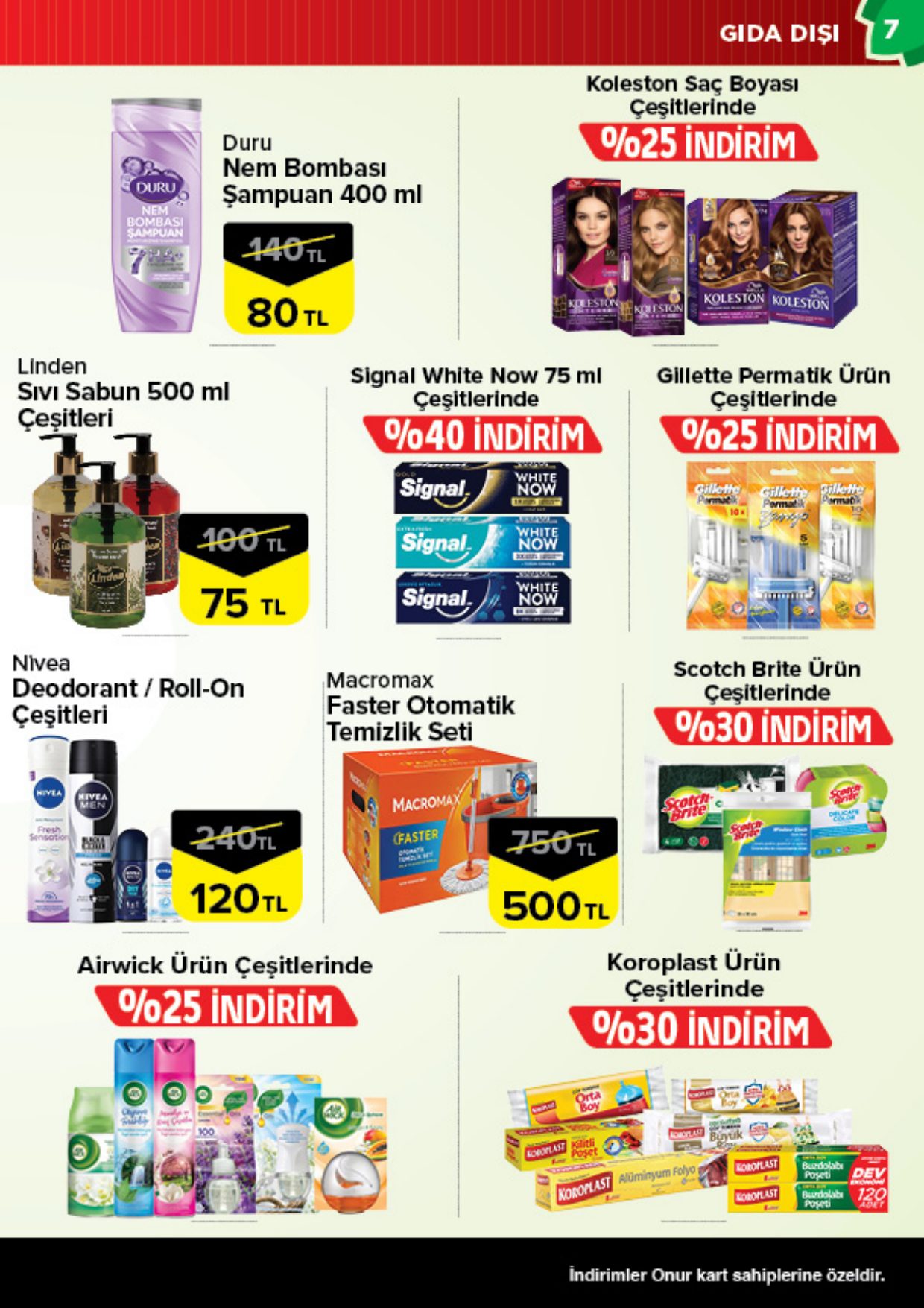 Onur Market Broşürü Bursa Kaçırılmaz Fırsatlar Onur'da 29 Eylül-12 Ekim — sayfa 7