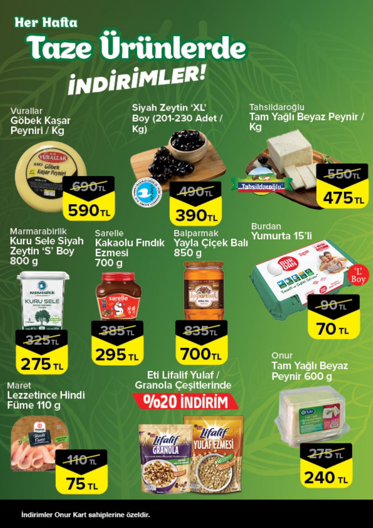 Onur Market Broşürü Bursa Taze Ürünlerde İndirimler 6-12 Ağustos — sayfa 2