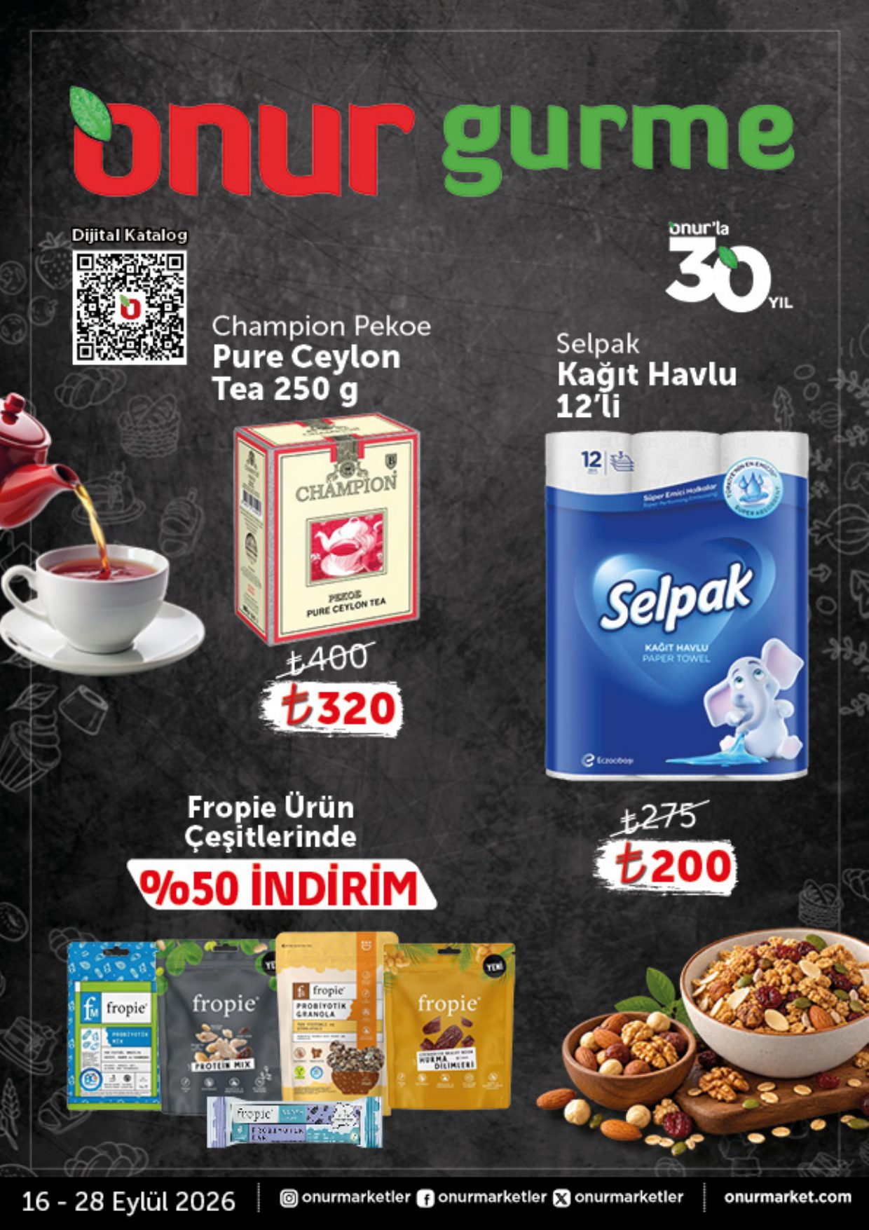 Onur Market Broşürü Onur Gurme 16-28 Eylül