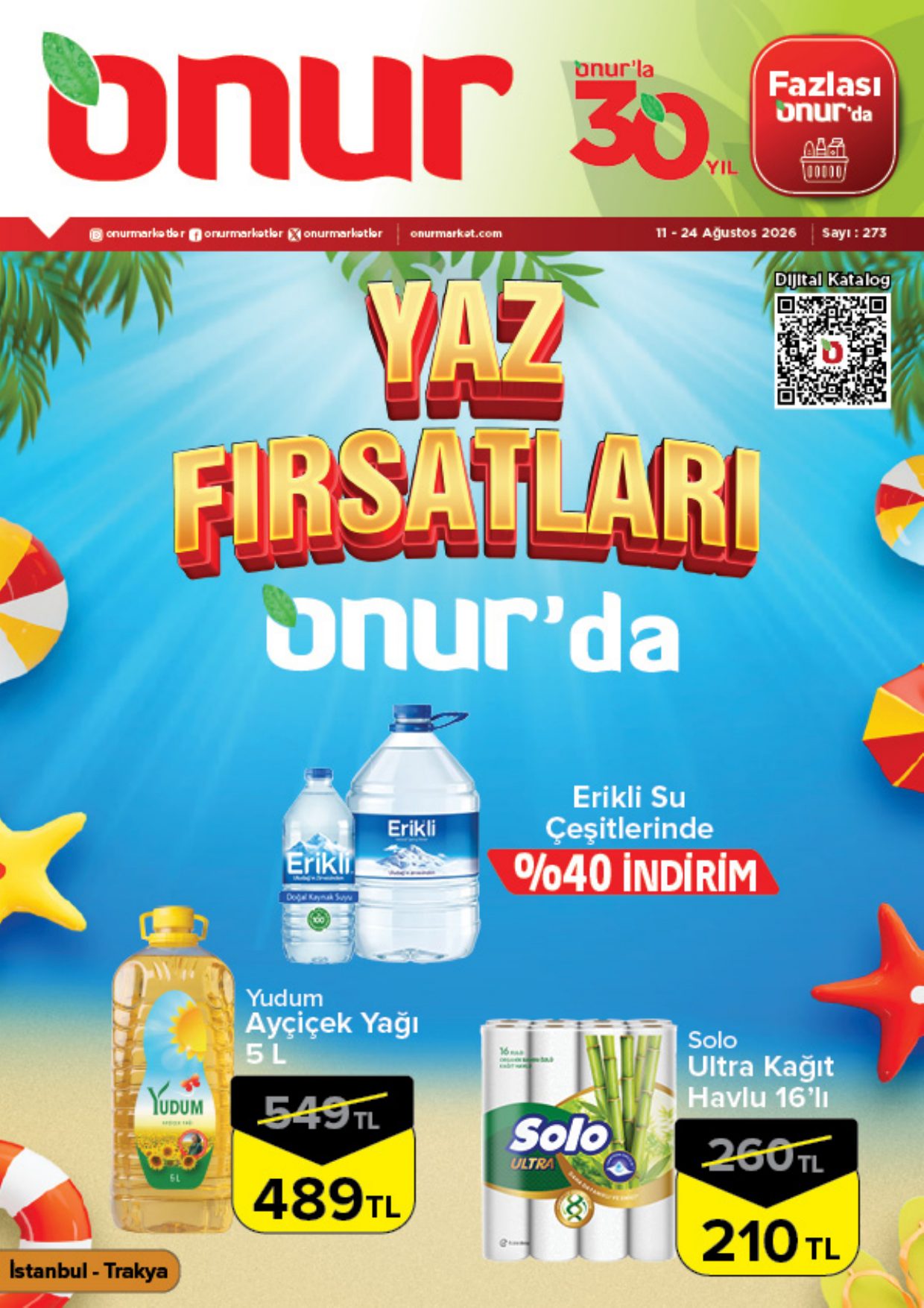 Onur Market Broşürü İstanbul Yaz Fırsatları Onur'da 11-24 Ağustos