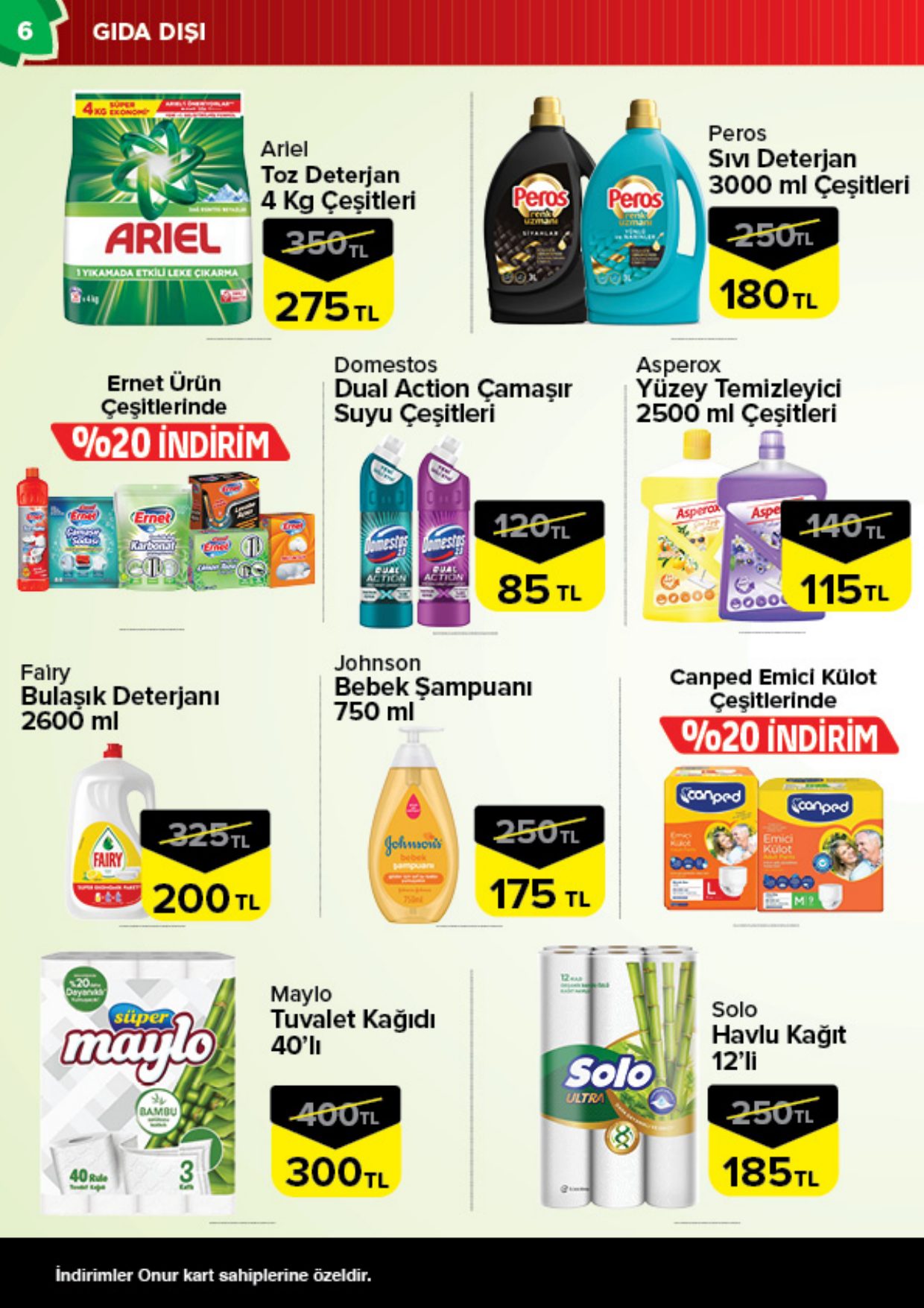 Onur Market Broşürü Trakya Yazın Son Fırsatları Onur'da 25 Ağustos-7 Eylül — sayfa 6