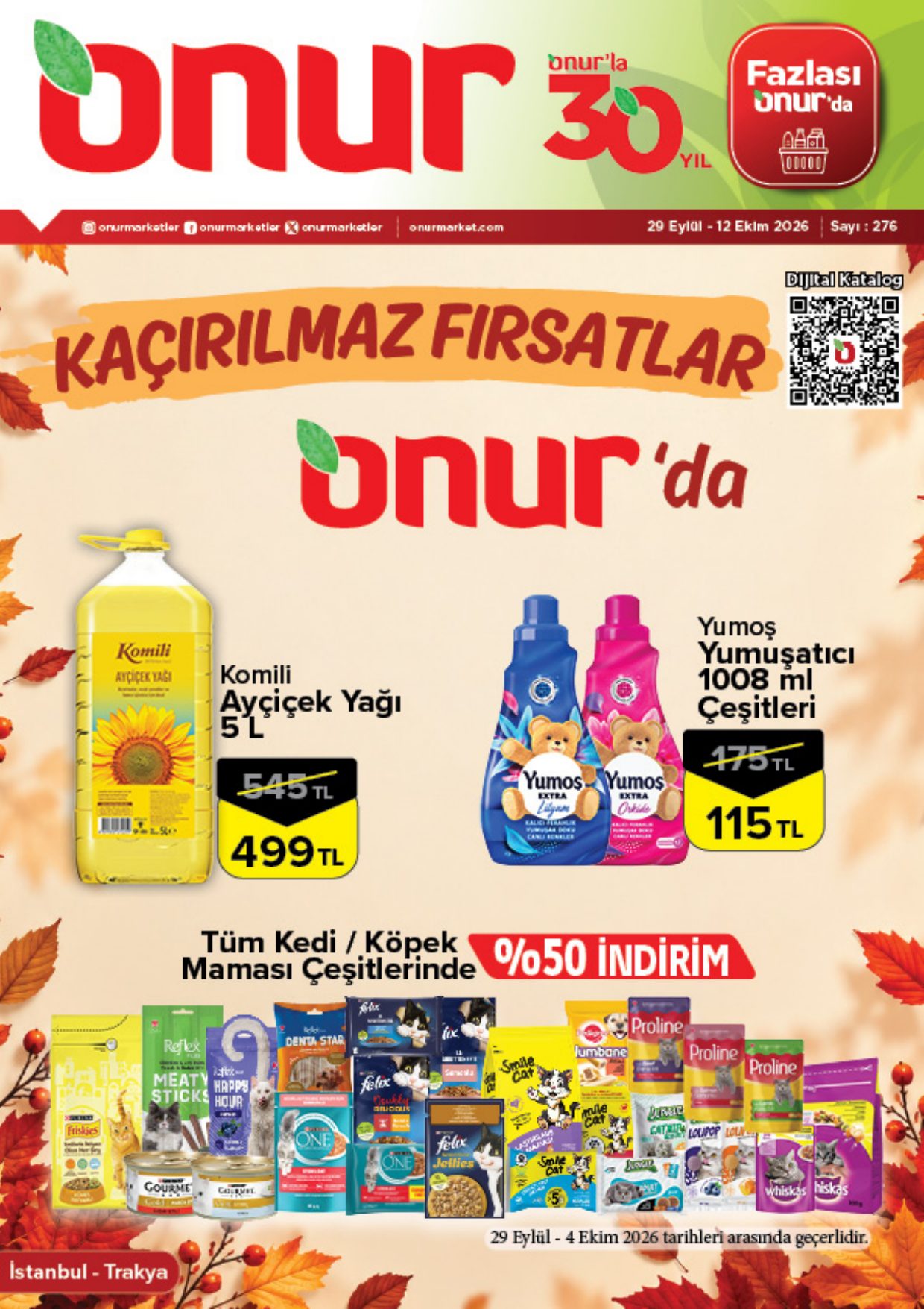 Onur Market Broşürü Trakya Kaçırılmaz Fırsatlar Onur'da 29 Eylül-12 Ekim — sayfa 1