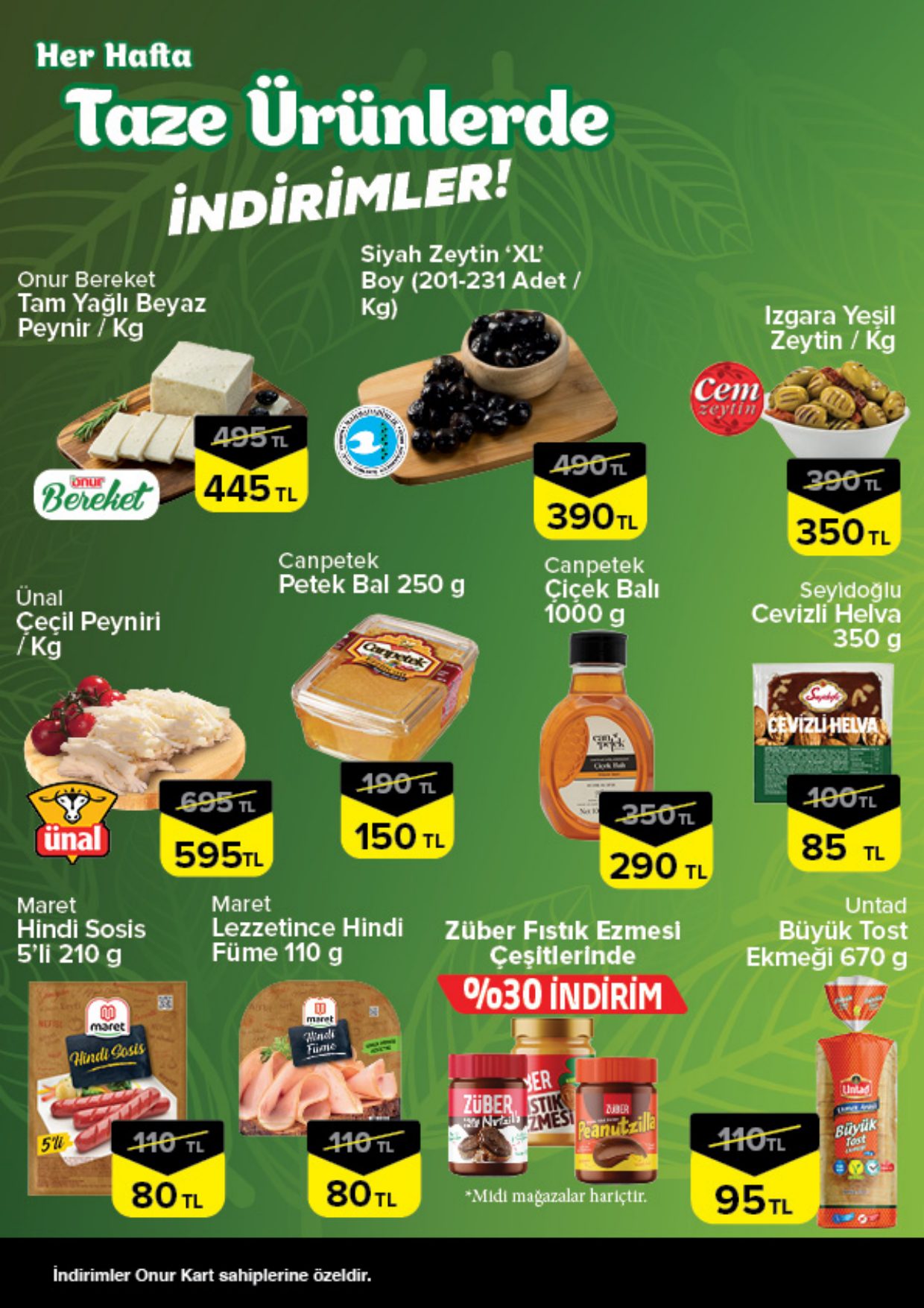Onur Market Broşürü Trakya Taze Ürünlerde İndirimler 3-9 Eylül — sayfa 2
