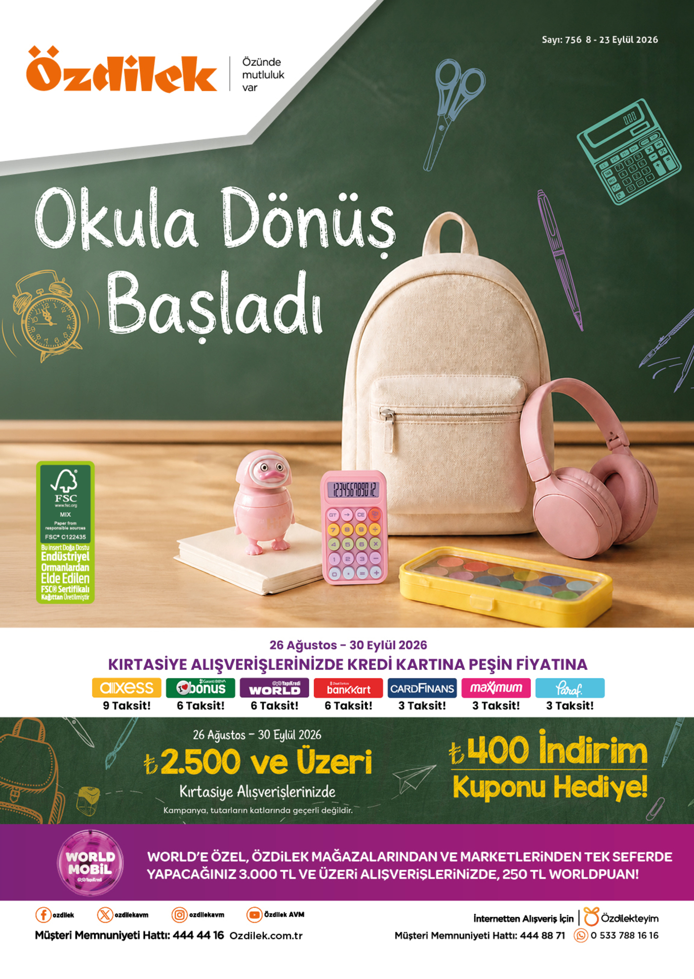 Özdilek Broşürü Okula Dönüş Başladı Kataloğumuz Yayında 8-23 Eylül