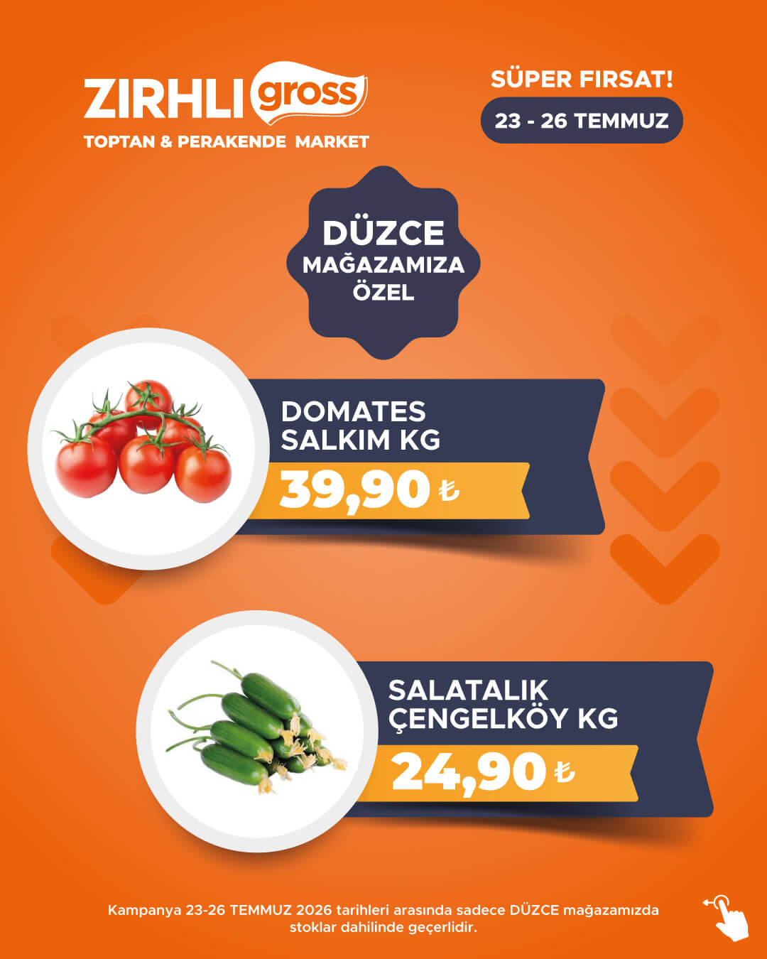 Zırhlı Toptan Market Broşürü 23-26 Temmuz — sayfa 1
