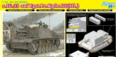 Dragon 6713 1/35 Ölçek s.IG.33 auf Fgst.Pz.Kpfw.III(Sfl.) Zırhlı Topçu Bataryası Plastik Model Kiti