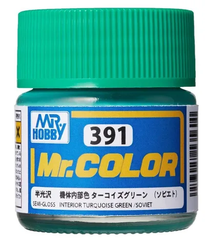 Gunze C391 10 ml. Interior Turquoise Green (Soviet), Mr.Color Serisi Maket Boyası