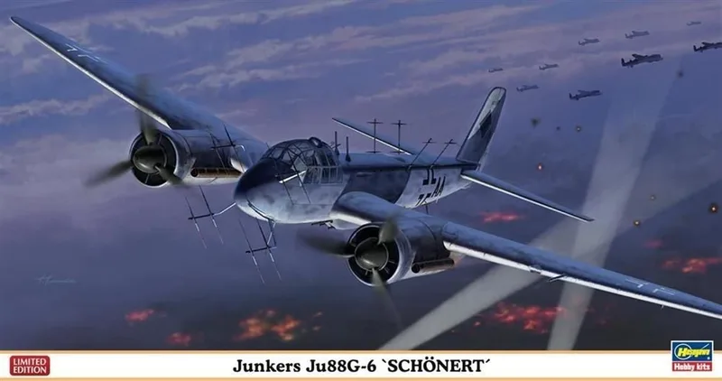 Hasegawa 01955 1/72 Ölçek Junkers JU88G-6 Schönert (Limited Edition) Savaş Uçağı Plastik Model Kiti