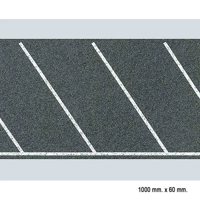 Faller 170634 1/87 Asfalt Araç Park Yeri Kaplaması, Diagonal Bölünmüş, 100 X 6 Cm.