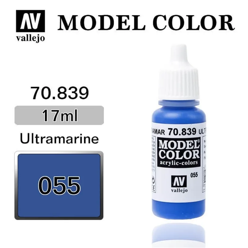 Vallejo 70839 17 ml. (55) Ultramarine-Matt, Model Color Serisi Model Boyası