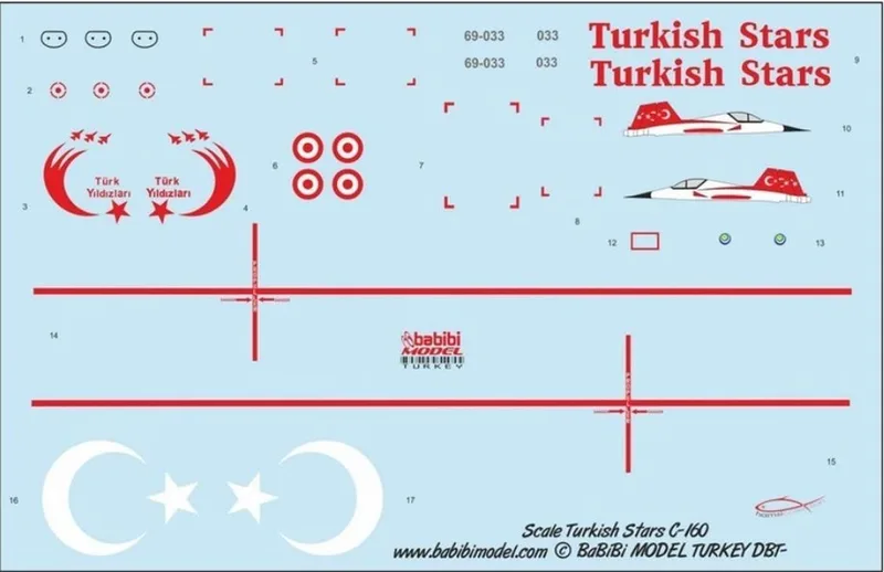 Babibi DBT01021 1/72 Transall C-160D, Türk Yıldızları, Dekal Çıkartma