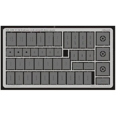EDUARD XL520 1/32 F-16 etch stencil data mask -etc