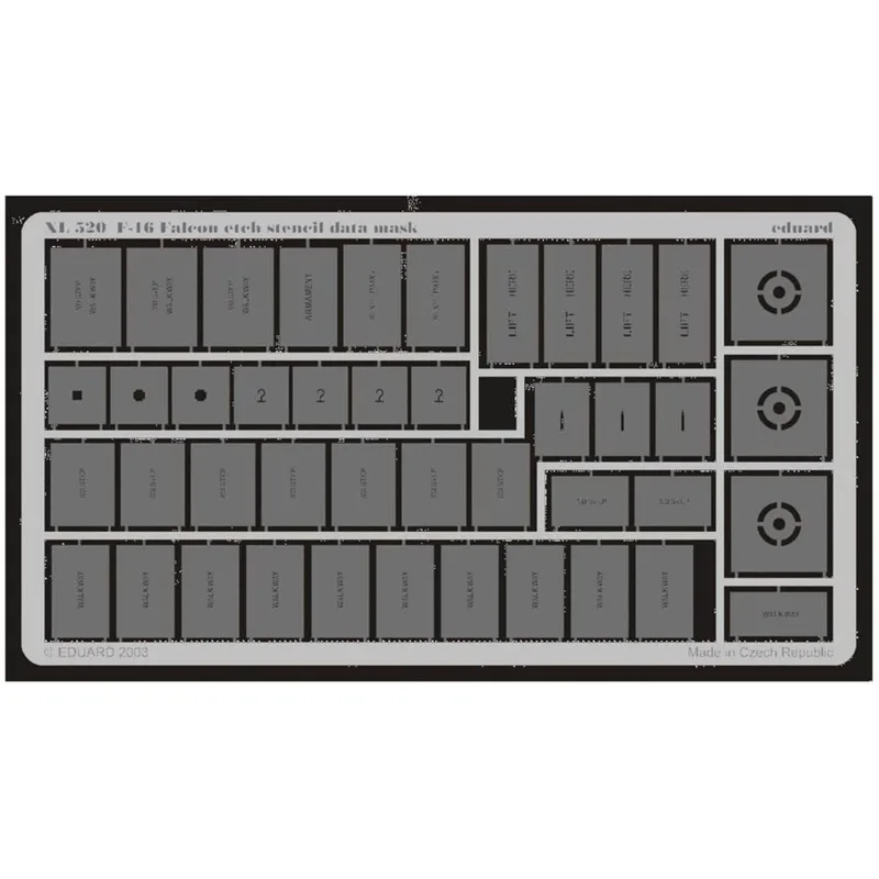 EDUARD XL520 1/32 F-16 etch stencil data mask -etc