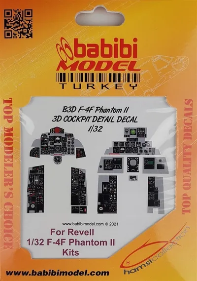 Babibi B3D-0004 1/32 F-4F Phantom II, Kokpit Detayları, 3 Boyutlu Dekal Çıkartma
