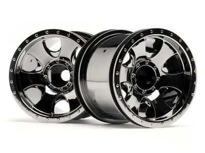 1/10-1/16 2.2'' WARLOCK WHEEL BLACK CHROME (2.2in/2pcs)