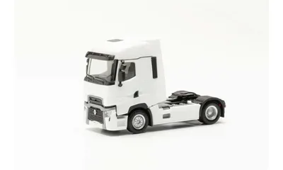 Herpa 315081 1/87 Ölçek Renault T Facelift Çekici, Beyaz, Sergilemeye Hazır Model Araç