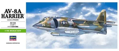 Hasegawa B10 00240 1/72 Ölçek AV-8A Harrier Savaş Uçağı Plastik Model Kiti
