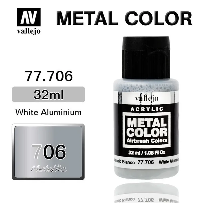 Vallejo 77706 32 ml. White Aluminium, Metal Color Serisi Model Boyası