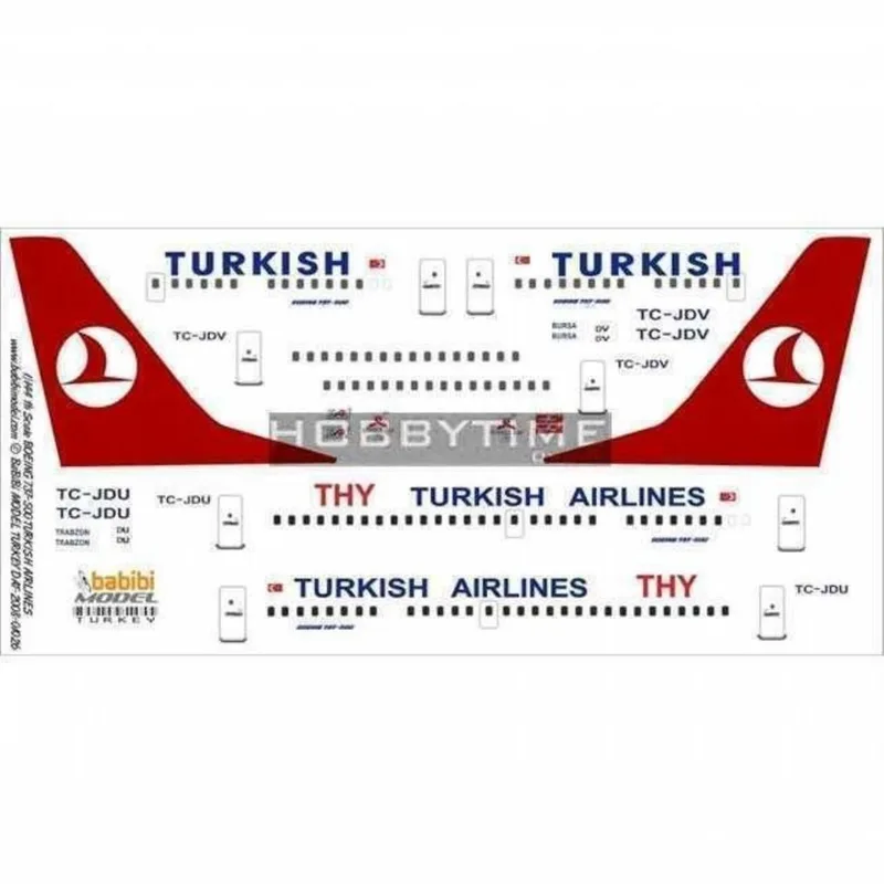 Babibi DAT01026 1/144 Thy, Boeing 737-500, Dekal Çıkartma