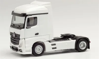 Herpa 309226 1/87 Ölçek MB Actros Stream Space 2.5 Çekici, Beyaz, Sergilemeye Hazır Model Araç