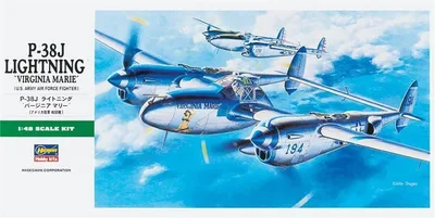 Hasegawa JT1 09101 1/48 Ölçek P-38J Lightning Savaş Uçağı Plastik Model Kiti