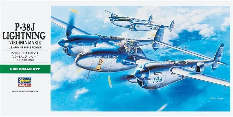 Hasegawa JT1 09101 1/48 Ölçek P-38J Lightning Savaş Uçağı Plastik Model Kiti