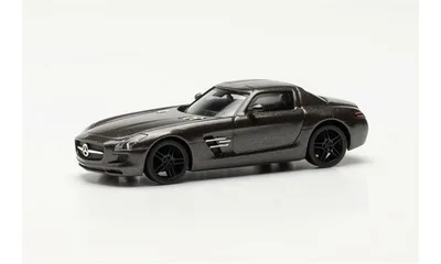 Herpa 430784-002 1/87 Ölçek MB SLS AMG, Monza Gri, Sergilemeye Hazır Model Araç