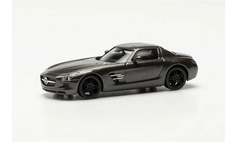 Herpa 430784-002 1/87 Ölçek MB SLS AMG, Monza Gri, Sergilemeye Hazır Model Araç