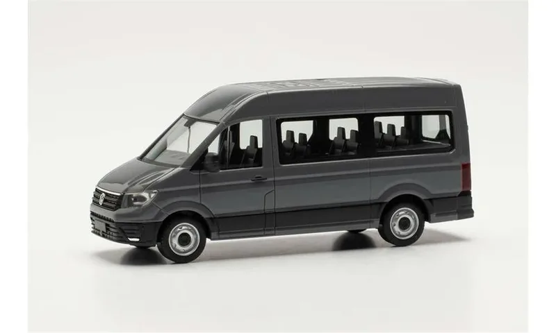 Herpa 094252-002 1/87 Ölçek VW Crafter Minibüs, Koyu Gri, Sergilemeye Hazır Model Araç