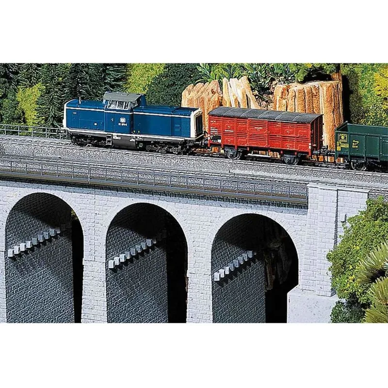 Faller 120478 1/87 Taş Görünümlü, Virajlı Viyadük Ayağı Demonte Plastik Maketi