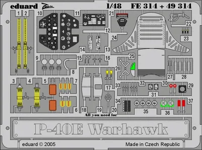 EDUARD FE314 1/48 P-40E FOR HASEGAWA Maket Detay S