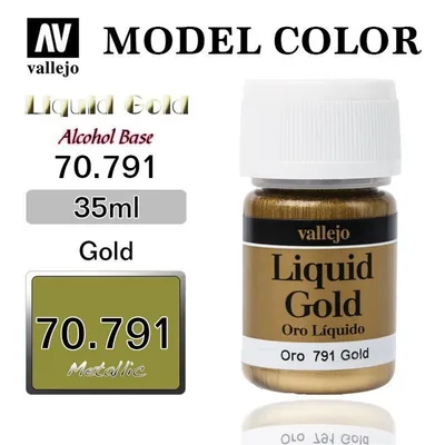 Vallejo 70791 35 ml. (212) Gold (Alcohol Based), Metal Pigmentli Alkol Bazlı Model Boyası