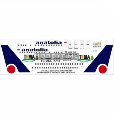 Babibi DAT01061 1/144 Anatolia Air, Boeing 737-400, Dekal Çıkartma