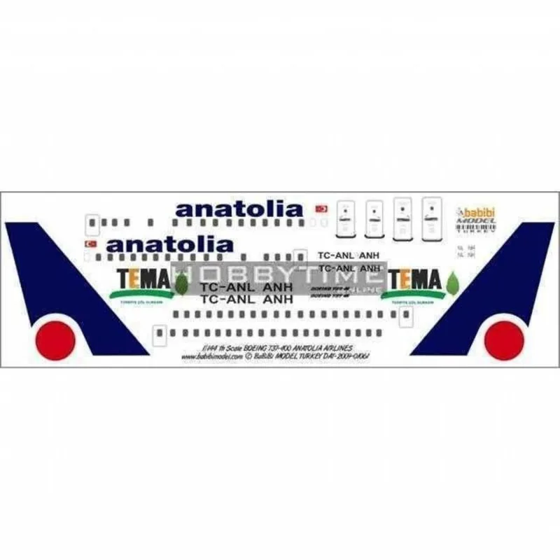 Babibi DAT01061 1/144 Anatolia Air, Boeing 737-400, Dekal Çıkartma