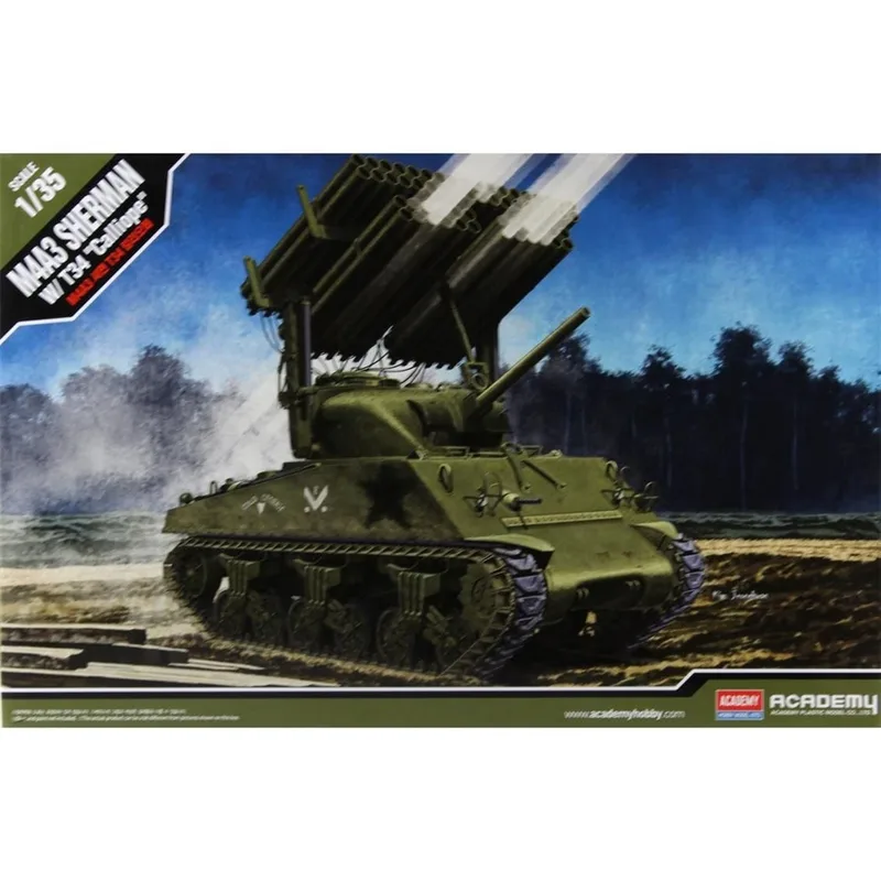 Academy 13294 1/35 M4A3 Sherman W/ T34 (Calliope) Tankı Demonte Plastik Maketi