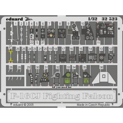 EDUARD 32523 1/32 F-16CJ interior FOR TAMIYA Maket