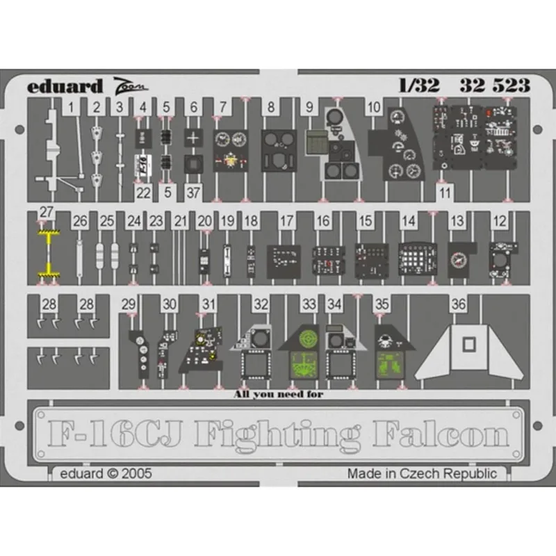 EDUARD 32523 1/32 F-16CJ interior FOR TAMIYA Maket