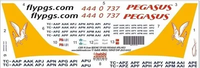 Babibi DAT01122 1/200 Pegasus, Boeing 737-800, Dekal Çıkartma