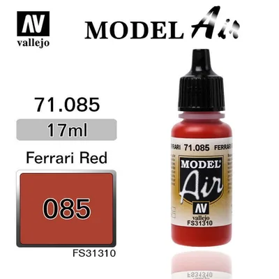 Vallejo 71085 17 ml. Ferrari Red, Model Air Serisi Model Boyası