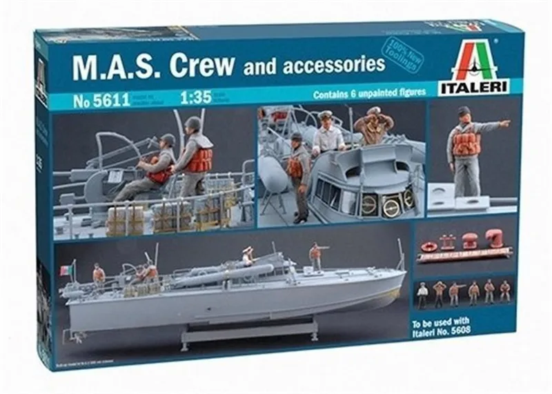 Italeri 5611S 1/35 M.A.S. Mürettebat ve Aksesuar Figürleri Demonte Plastik Maketi