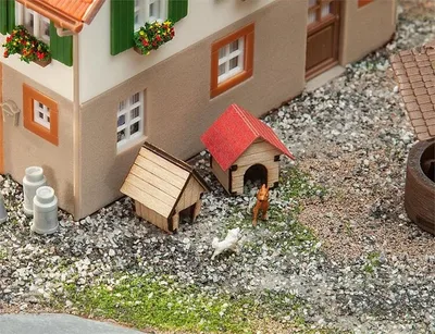 Faller 180309 1/87 Köpek Kulübeleri ( 2 Adet ) Demonte Plastik Maketi