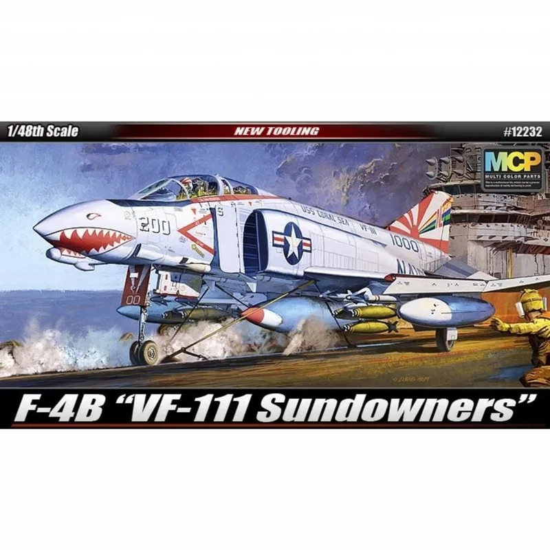 Academy 12232 1/48 F-4B (VF-111 Sundowners) Savaş Uçağı Demonte Plastik Maketi