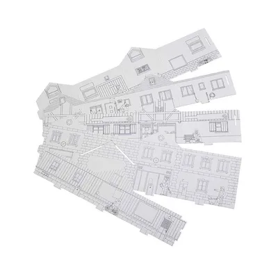 Faller 150300 1/87 Farklı 5 Yapı,Başlangıç Seti,Boyanabilir Demonte Plastik Maketi
