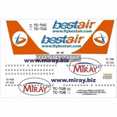 Babibi DAT01052 1/144 Best Air, Airbus A321, Dekal Çıkartma