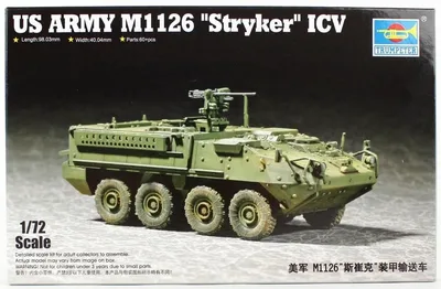 Trumpeter 07255 1/72 Stryker Hafif Zırhlı Araç (ICV) Demonte Plastik Maketi